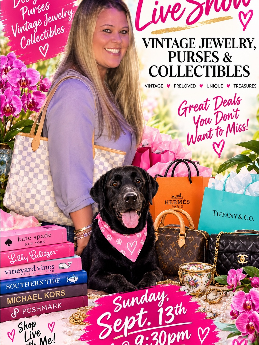 Black Labrador Pink Heart Bandana - Women's Jewelry & Accessories Promo